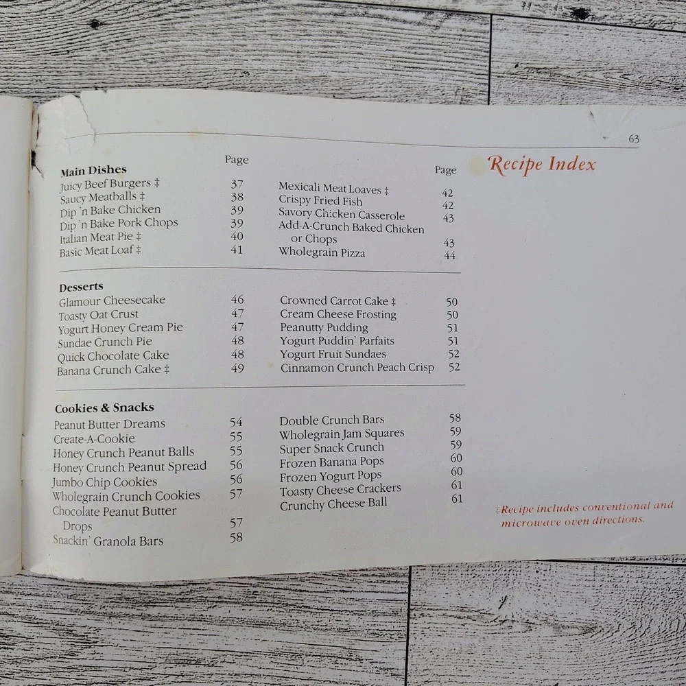 Quaker Oats WholeGrain Cookbook Booklet 1979 5th Printing in USA‎